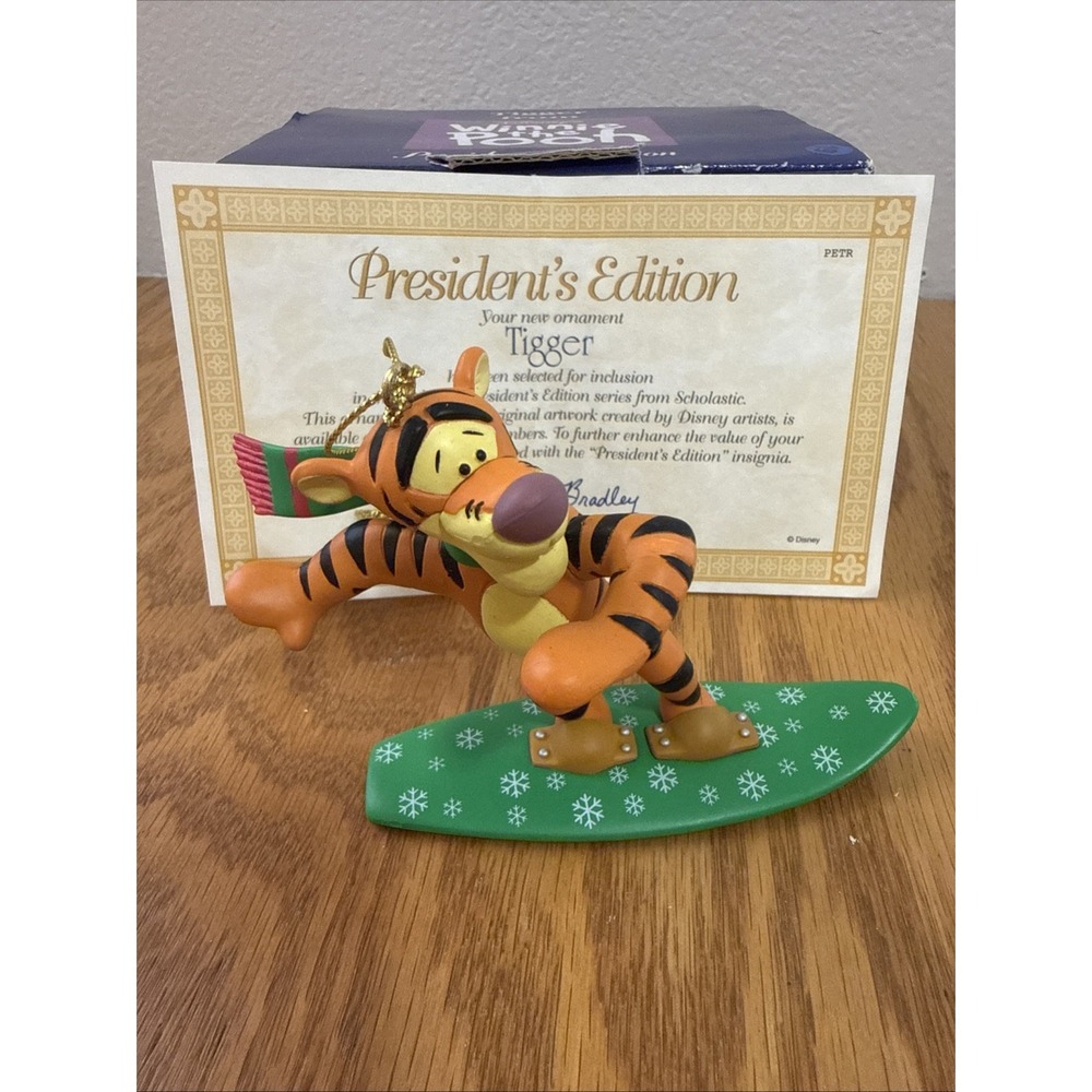 Disney Tigger Surf Christmas Ornament Winnie the Pooh Grolier Presidents Edition